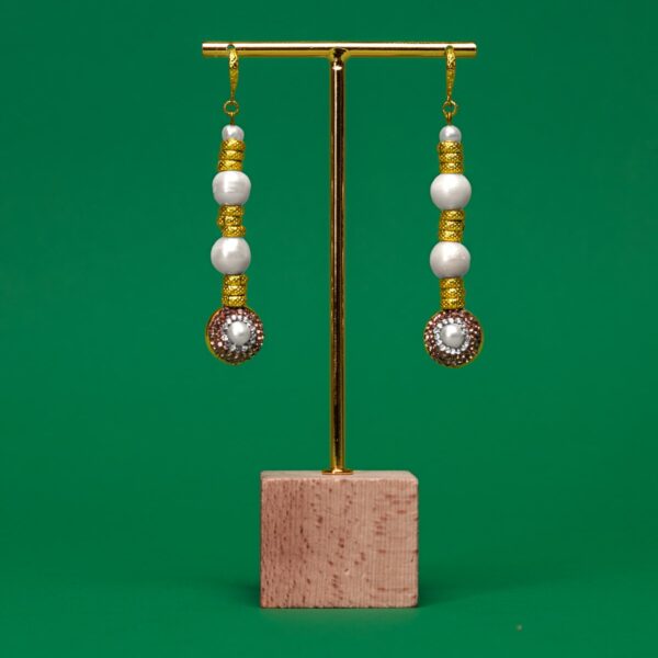 Pendientes Largos de Perlas Naturales y Oro 18K | LUISON
