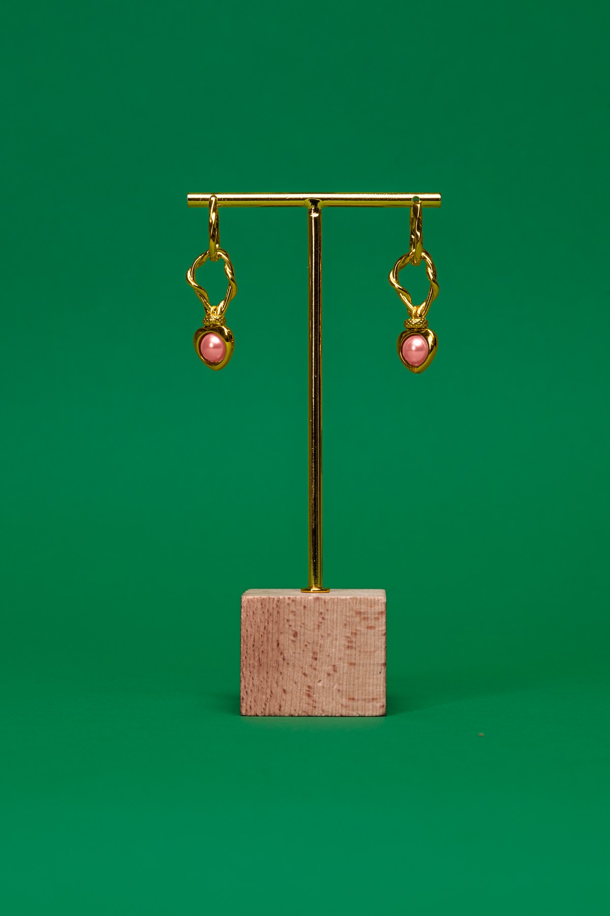 Pendientes Artesanales de Corazón con Perla Rosa Australiana | Oro 18K | LUISON