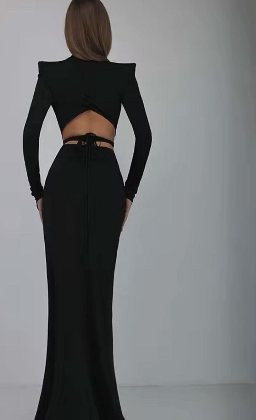 Vestido Conjunto Negro Elegante Largo | LUISON